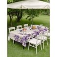 thumbnail image 4 of Outdoor Tablecloth with Umbrella Hole for Patio/Picnic/Party/Camping, Purple Flowers Waterproof Table Cloth Rectangle Table Cover Washable, Butterfly Spring Floral Rustic Farmhouse (60"x 84"), 4 of 8