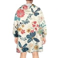 thumbnail image 2 of Wearable Oversized Blanket,Pioneer Flower Floral Print Pattern Wearable Blanket Hoodie for Adults,Cozy Hooded Blankets with Super Pockets,Super Warm Fuzzy Pullover for Women & Men, 2 of 6