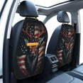 thumbnail image 3 of Xecao Modern USA Deer Head Pattern Car Seat Back Protector 2 Pack Large Capacity Pocket, Kick Mats Back Seat Protector, 3 of 8