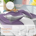 thumbnail image 3 of Purple Grey Ombre Duvet Cover Set,Modern Geometric Abstract Aesthetics Cream Soft Duvet Cover Cal King Bedding Set 4 Pieces,1 Quiltcover and 2 Pillowcases with Zipper,1 Bed Sheet for All Seasons, 3 of 9