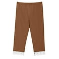 thumbnail image 5 of Zshosam Girl Leggings Toddler and Baby Girls Leggings Full Length Pants Stretchy Soft Tights Pants for Kids Size 12T 13T,(Brown 12-13 Years), 5 of 8