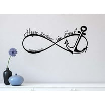 Infinity Hope Anchors The Soul Hebrews 23 X 10 Vinyl Wall Quote Decal Sticker Religious Corinthians Calligraphy Art Decor Motivational Inspirational Decorative Lettering