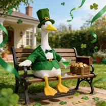 St. Patrick's Day Porch Goose Outfit Set - Winter-to-Spring Home Decor & Early St. Patrick's Prep, Holiday Decoration Suit for White Geese Dress for Home Decor (Goose Not Included), Green