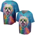 thumbnail image 3 of Hippie Maltese Portrait oil painting Watercolor Tie-dye Vintage All Over Print 3D Baseball Shirt Maltese Dog Lover Gifts Idea Softball Sport - 00015, 3 of 6