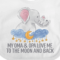 thumbnail image 4 of Inktastic My Oma and Opa Love Me to the Moon and Back Elephants Boys or Girls Baby Bib, 4 of 4