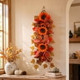 thumbnail image 5 of Cadancy Fall Wreath Sunflower Maple Leaf Swag for Front Door Porch Wall Hanging Artificial Floral Teardrop Thanksgiving Decorations Autumn Harvest Seasonal Home Decor, 5 of 7