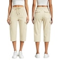 thumbnail image 2 of hotojiny Cargo Capri Pants for Women High Waisted Loose Fit Casual Capris Trousers Outdoor Hiking Cropped Pants for Travel Work, 2 of 6
