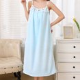 thumbnail image 6 of WAGUTH Warm Coral Fleece Nightgown for Women Sleeveless Ruffle Floral Decor Loose Quick Dry Shower Robes Loungewear, 6 of 6