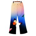 thumbnail image 6 of kaondbfi Women's Print Jeans Mid Waisted Wide Leg Baggy Flare Pants with Pockets Summer Jeans for Women, 6 of 9