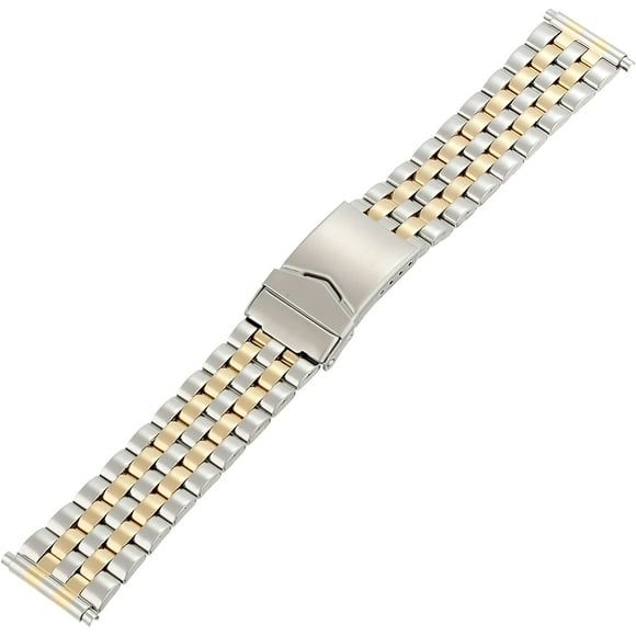 Hadley-Roma Men's MB5177RT SQ 22 22mm Bi-Color Stainless Steel Wrapped Watch Strap