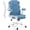 Exquisite Blue, variant on SEATZONE PU Leather Office Chair with Flip-up Arms and Wheels,Ergonomic Home Office Computer Chair,Comfy Adjustable Swivel Rolling Chair,Blue