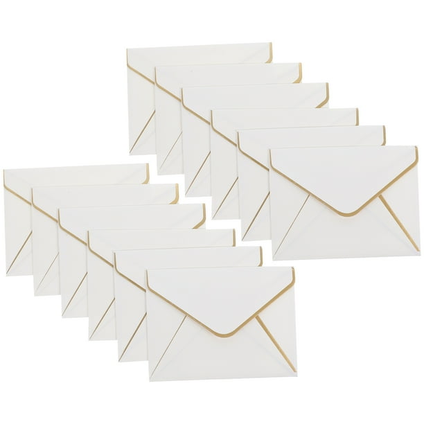 BESTYASH 24Ud Sobres Compactos De Papel Con Borde Dorado Para Invitaciones De Y Eventos Especiales