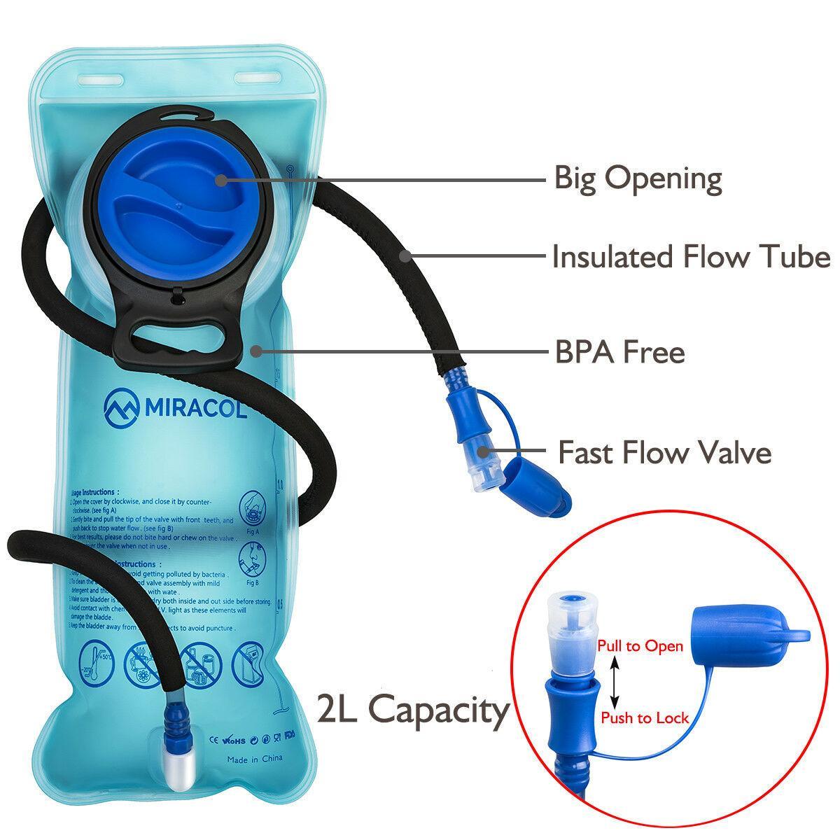 15L Hydration Backpack pack with 2L BPA Free Water Bladder for Hiking