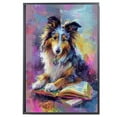 thumbnail image 2 of Shetland Sheepdog Decor Poster Unframe, Shetland Sheepdog Dog Canvas Wall Art, Dog Reading Book Canvas Print Painting Poster Wall Decor Dog Lovers Gifts, 2 of 6