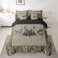 thumbnail image 3 of Homewish 7-Piece Rustic Moose Deer Comforter Set, Full - Pike Fish (Farmhouse), 3 of 8