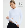 thumbnail image 6 of baleaf Thermal Shirts for Women Long Sleeve Mock Neck Tops Fleece Lined Base Layer with Thumb Hole Cold Weather Winter Gear White XL, 6 of 7