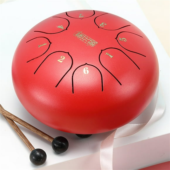 EGNMCR 6inch 8 Notes Handpan Tongue Drum C Finger Picks Alloy Steel Tongue Drum Tongue Drum