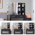 thumbnail image 2 of Algherohein Modern Vanity Makeup Table Set with 5 Drawer Lighted Mirror Bedroom，Black, 2 of 9