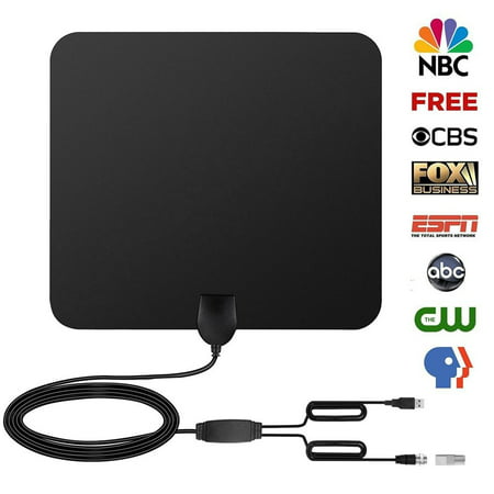 Digital HDTV Antenna, 2019 Newest Indoor Amplified HD TV Antenna Up to 60 Miles Range with Detachable Amplifier Signal Booster for 1080P 4K Freeview HDTV Channels, 13 FT Coax Cable