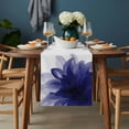 thumbnail image 2 of Blue Bohemian Table Runner - 90 Inch Long, Kitchen Dining Table Runner Dresser Scarves, Boho Modern Floral Abstract Ombre White Farmhouse Decor for Coffee Tables Wedding Party Banquet, 2 of 8