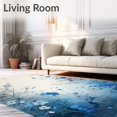 thumbnail image 2 of ODIKA 5'x7' Machine Washable Non-Slip Area Rug, Breeze Grey & Floral High Traffic Rug, Blue, 70913, 2 of 7