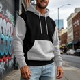 thumbnail image 2 of IAJDKMEK Men's Hoodie Sweatshirt Long Sleeve - Color Block with Pockets Casual Sports Pullover, Comfortable Hooded Top for Men,Gray L, 2 of 5