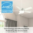 thumbnail image 6 of Hunter 52 inch Indoor Ceiling Fan with LED Light - White Ceiling Fan with Pull Chain, For Bedroom or Living Room, Standard Mount, No Remote, 5 Blades, Includes Bulbs - Pro's Best 52727, Fresh White, 6 of 17