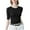 Black, variant on QIUOMBBP Women's Compression Shirt Half Sleeve Workout Undershirt Athletic Running Yoga Sports Tops White S