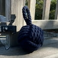 thumbnail image 4 of Nautical Rope Knot Door Stop, Royal Blue, Cotton, Handmade, 6 Inches, Weighted, 4 of 5