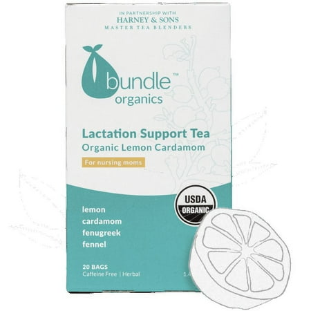 Bundle Organic Lactation Support Tea, Lemon Cardamom, 20 Ct