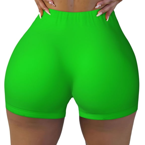 Seamless Workout Shorts Women - green Biker Gym Running Yoga Spandex Shorts for Women