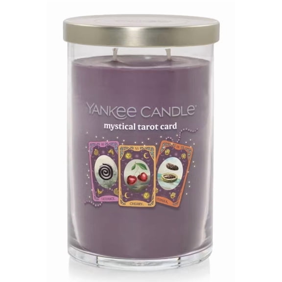 Yankee Candle Halloween MYSTICAL TAROT CARD 2-Wick Signature Large Tumbler Candle - Cherry, Black Licorice, and Tonka Bean - Fruity