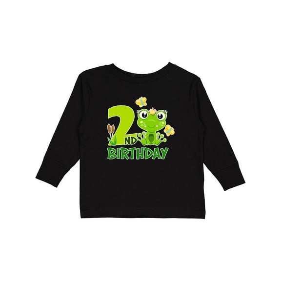 Inktastic 2nd Birthday Princess Frog Girls Long Sleeve Toddler T-Shirt