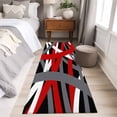 thumbnail image 4 of Runner Rugs 2x6 Ft, Red Black Geometric Non Slip Area Rugs for Kitchen Bedroom Entryway, Modern Art Abstract Grey Line Washable Carpet Runner Rug Floor Mats for Bedroom Home Decor, 4 of 8