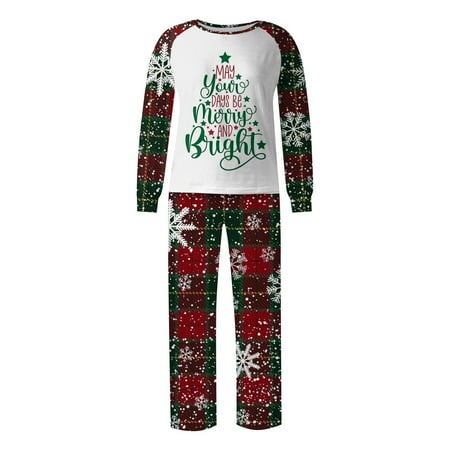 

Steady Kids Pajamas Christmas Prints Family Matching Long Sleeve Tops+Pants Set Family Matching Sets