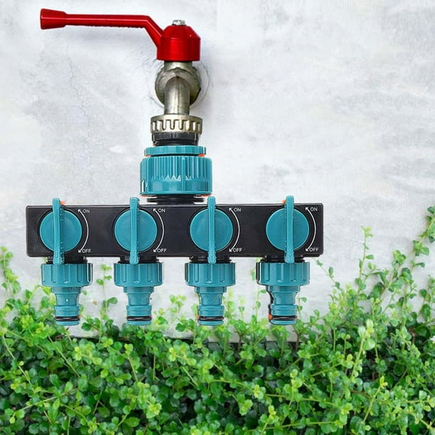 Divisor de Manguera CUTICAT Adaptador de Conector de Válvula de Agua 4 Vías para Jardines Riego Uso