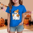 thumbnail image 2 of 7-8 Years Girl Halloween Short Sleeved Top Halloween T-Shirt Party Gift Spooky Season Daily Casual, 2 of 5