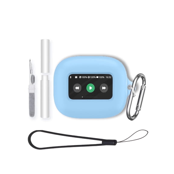 Soft Silicone Protective Case for JBL Live Beam 3/ Buds 3/ Flex 3 Earbuds,Shockproof & Anti-Scratch Cover with Keychain,Lanyard & Cleaning Kit,Anti-Lost & Dustproof Protector-Skyblue