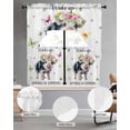 thumbnail image 2 of Spring Pig Swag Kitchen Curtains Sets for Windows 24 Inch Length, Butterfly Botanical Floral Summer Short Window Curtain Panels Swags Valances and Tiers 3 Piece Set for Cafe/Dining Room, 2 of 5
