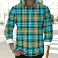 thumbnail image 5 of Button Up Shirts for Men with Collared Long Sleeve Shackets Tops Mens Casual Plaid Printed Breathable Lightweight Going-Out Work Tshirts Shirt, 5 of 7