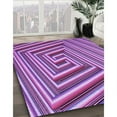 thumbnail image 3 of Ahgly Company Machine Washable Indoor Rectangle Transitional Violet Purple Area Rugs, 8' x 12', 3 of 7