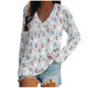 thumbnail image 1 of Camiseta de manga larga con estampado navideño informal con cuello en V para mujer a la moda Fridja  fhghd2356, 1 of 8