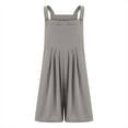 thumbnail image 5 of IROINNID Spring Summer Overalls for Women's Loose Fit Adjustable Straps Bib Jumpsuits Square Neck Wide Leg Solid Color Overalls with Pockets(Gray,M), 5 of 9