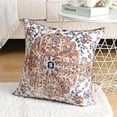 thumbnail image 2 of Boho Pillow Covers Square 20x20 Inch Set of 2, Brown Blue Throw Pillow Covers Velvet Carpet Pattern Decorative Pillowcase Ethnic Design Farmhouse Cushion Case for Sofa Couch Outdoor Decor, 2 of 6