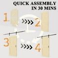 thumbnail image 5 of 60'' x 84'' Sliding Barn Doors and Hardware Included, Unfinished Natural Pine Wood Panels & Barn Door Hardware Kit & Track Joint, Easy Assembly with Pre-Drilled Holes, K Frame, 5 of 9