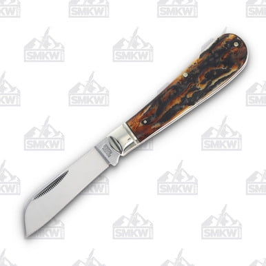 Rough Ryder KB277H-1 Half Hawk Carbon Steel Blade Stag Handle Folding Knife
