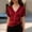 Wine, variant on Satin Blouses for Women Dressy Casual Silk V Neck Short Sleeve Pleated Drawstring Lightweight Shirts Trendy Business Work Tops Office Work Wear, Wine 2XL