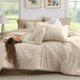 thumbnail image 2 of Juego de edredón Bedsure tamaño full de 7 piezas, beige claro, 2 of 9