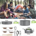 thumbnail image 2 of Camping Cookware Kit,Outdoor Cooking Set with Kettle,Lightweight Camping Pot and Pan for 2 to 3 People Camping,Hiking,Picnic, 2 of 5