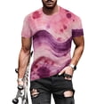 thumbnail image 3 of Uootdi Womens Tie Dye Short Sleeve T Shirts Casual Round Neck Tops Trendy Basic Tees Everyday Wear Boho Summer Vacation Outfits Gift, 3 of 9